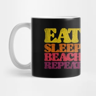 Eat Sleep Beach Repeat retro sunset Mug